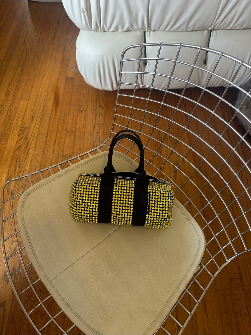 Alexander Wang Yellow Crystal Mini Duffle Bag